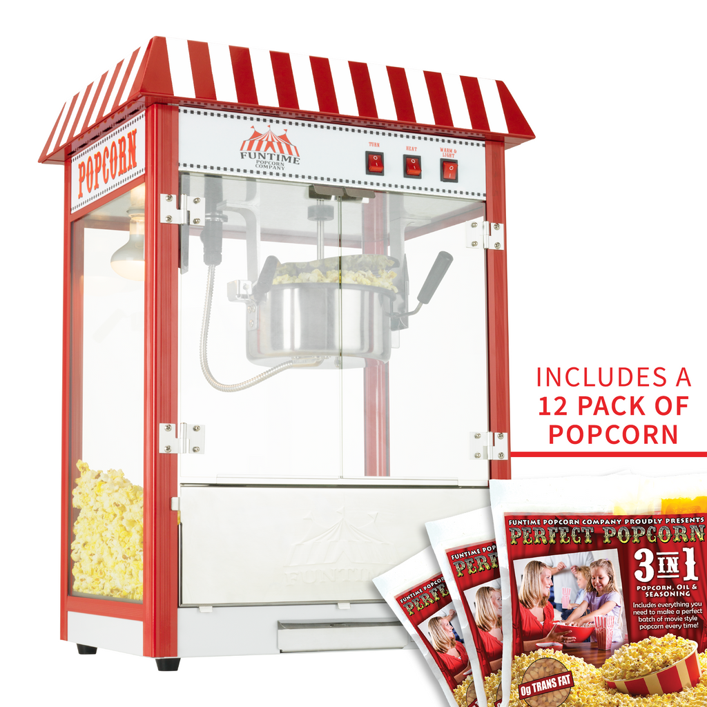 Funtime FT8000CP 8 oz Commercial Carnival Bar Style Popcorn Popper Machine