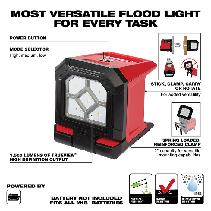 Milwaukee 2365-20 M18 FUEL 18V Rover Mounting Flood Light - Bare Tool