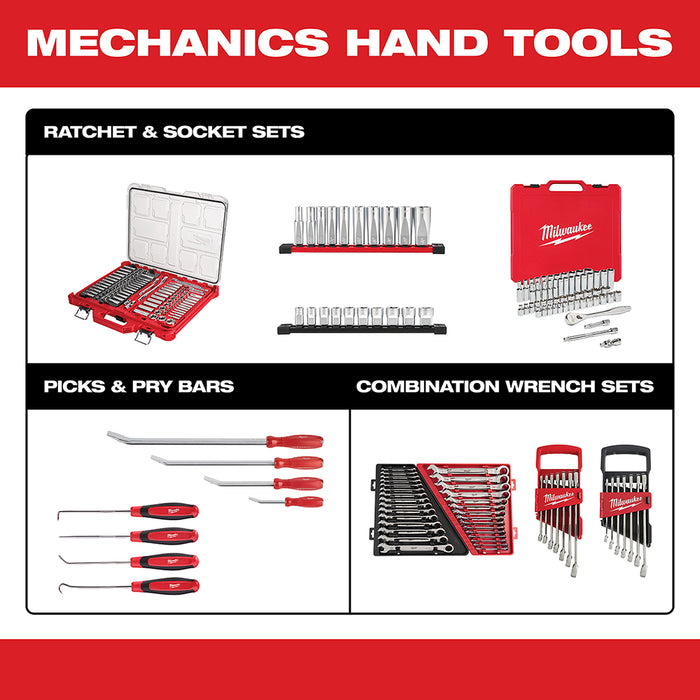 Milwaukee 48-22-9404 1/4-Inch Drive Durable SAE Ratchet and Socket Set - 26pc