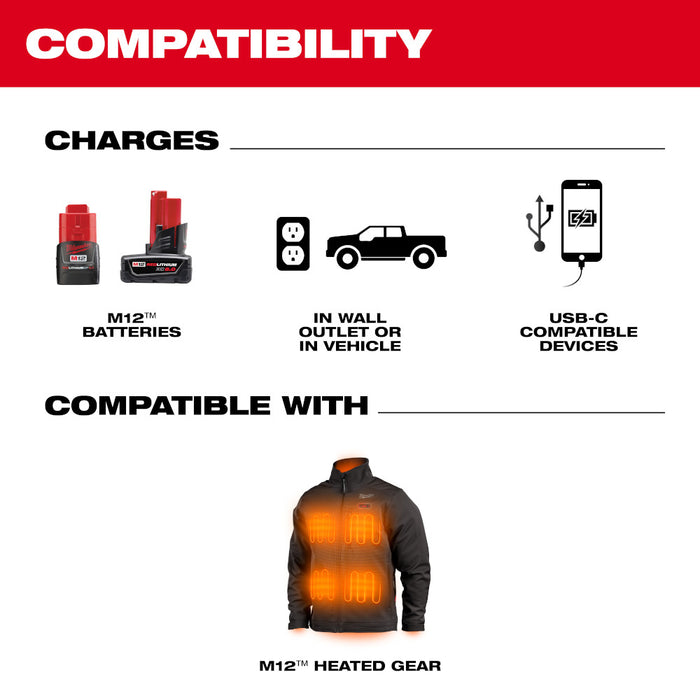 Milwaukee 48-59-1211 M12 12V TOP-OFF Compact Power Supply and Charger