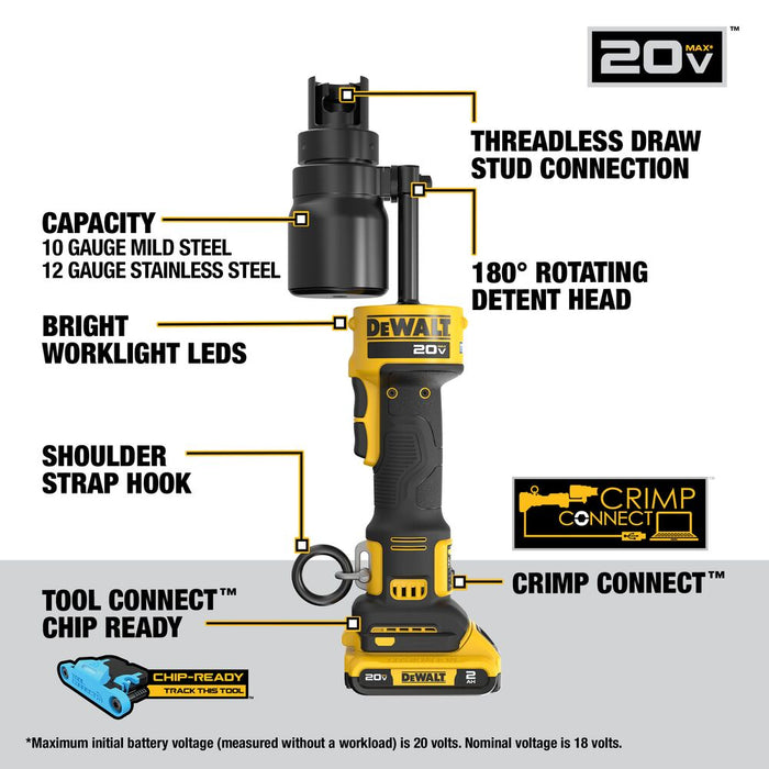 DeWALT DCE600D1 20V MAX Hydraulic Knockout Tool Kit