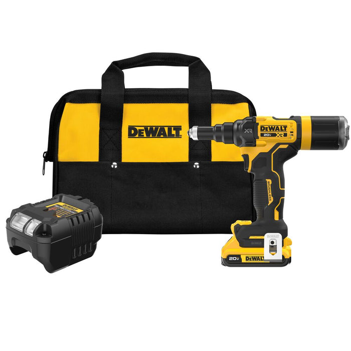 DeWALT DCF403D1 20V MAX XR 3/16" Brushless Rivet Tool Kit w/ 2.0 Ah Battery