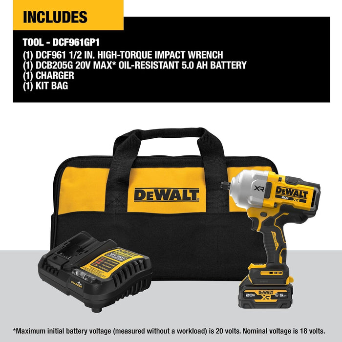 Dewalt DCF961GP1 20V 1/2" High Torque Impact Wrench Hog Ring Kit