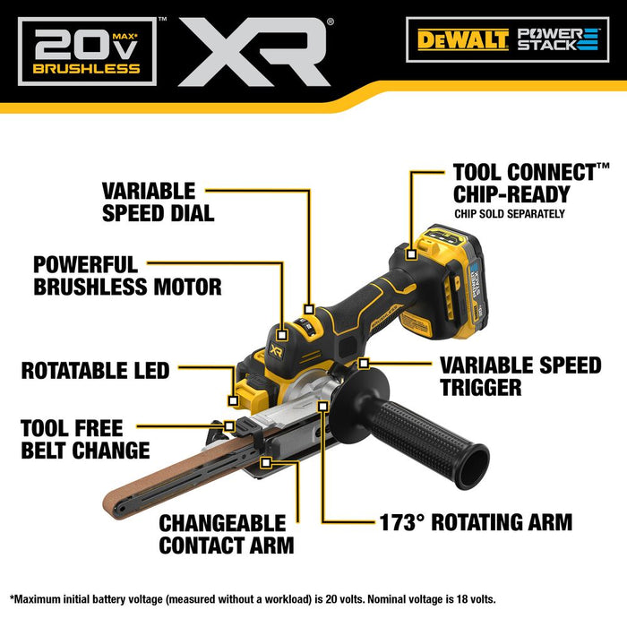 DeWALT DCM200E1 20V XR 18" Brushless Cordless Li-Ion Bandfile Kit