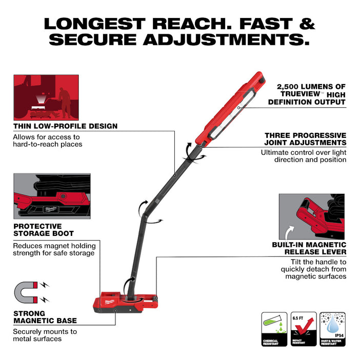 Milwaukee 2129-20 M18 18V Cordless Magnetic Extendable Boom Light - Bare Tool