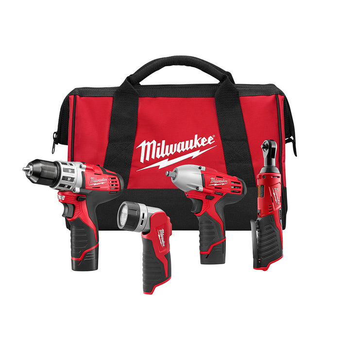 Milwaukee 2493-24 M12 12V 4 Cordless Lithium-Ion Tool Combo Kit