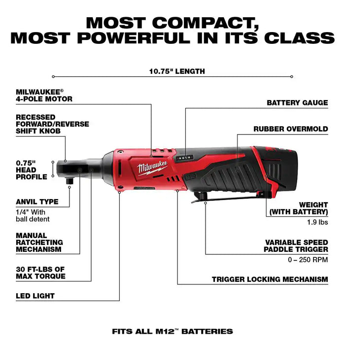 Milwaukee 2493-24 M12 12V 4 Cordless Lithium-Ion Tool Combo Kit