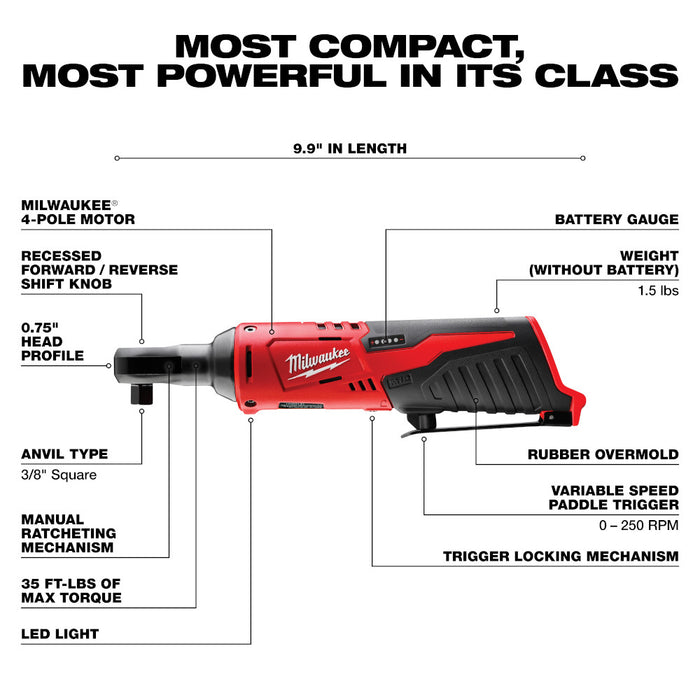 Milwaukee 2497-24B M12 12V Cordless Lithium-Ion 4-Tool Combo Kit