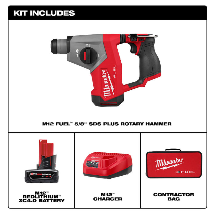 Milwaukee 2508-21XC M12 FUEL 12V 5/8" SDS Plus Rotary Hammer Kit