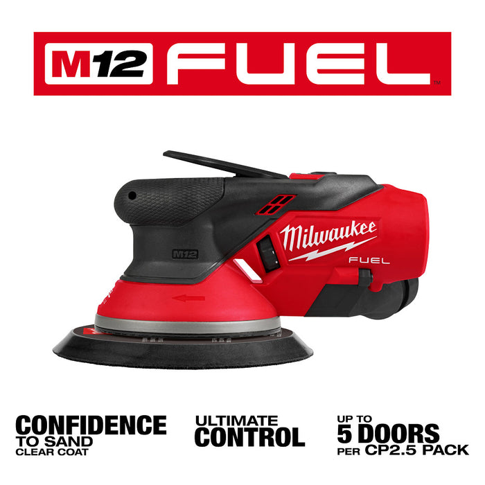 Milwaukee 2584-20 M12 FUEL 12V 6" Random Orbital Sander (3/32 Inch)