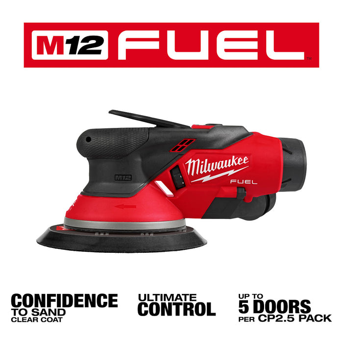 Milwaukee 2584-22CX M12 FUEL 12V 6" Random Orbital Sander Kit (3/32 Inch)