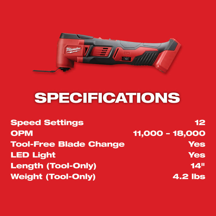 Milwaukee 2626-21C M18 18V Cordless Lithium-Ion Multi-Tool Kit