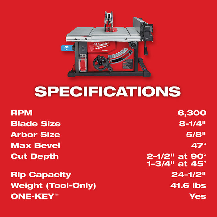 Milwaukee 2736-80 M18 FUEL 18V 8-1/4" Table Saw - Bare Tool - Reconditioned