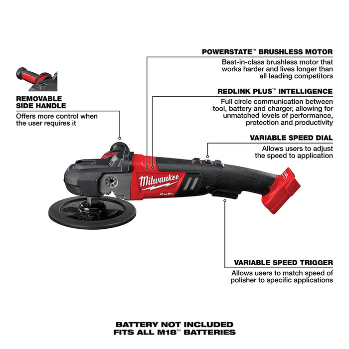 Milwaukee 2738-80 M18 FUEL 18V Cordless Lithium-Ion Polisher - Recon