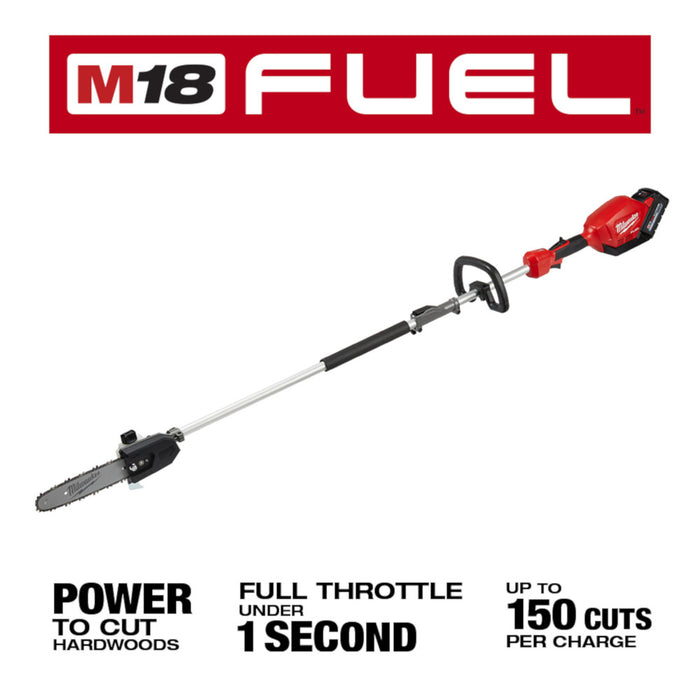 Milwaukee 2825-21PST M18 FUEL 18V 10" Cordless Pole Saw Kit w/ Hedge Trimmer