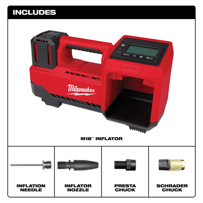 Milwaukee 2848-20KIT M18 18V Tire Inflator w/ 2 - 6AH Batteries/Dual Bay Charger