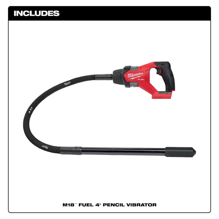 Milwaukee 2910-80 M18 FUEL 18V 4 ft. Concrete Vibrator - Reconditioned