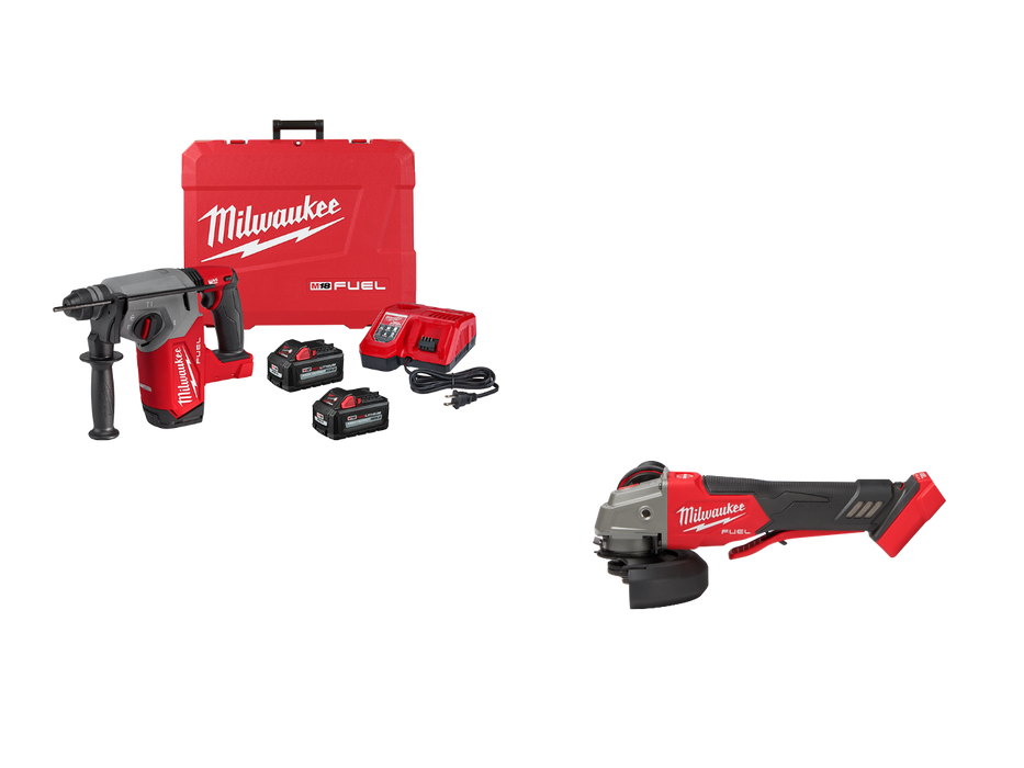 Milwaukee 2912-22GR M18 FUEL 18V 1" SDS+ Rotary Hammer / Grinder Combo Kit