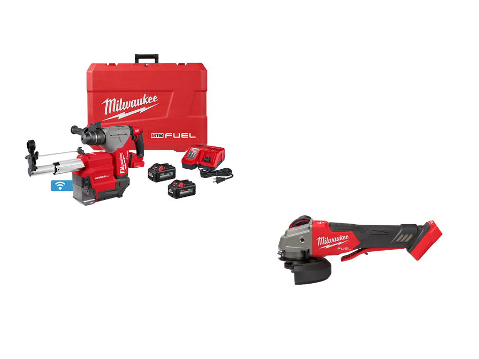 Milwaukee 2915-22DEGR M18 FUEL 18V 1-1/8" SDS Rotary Hammer / Grinder Combo Kit