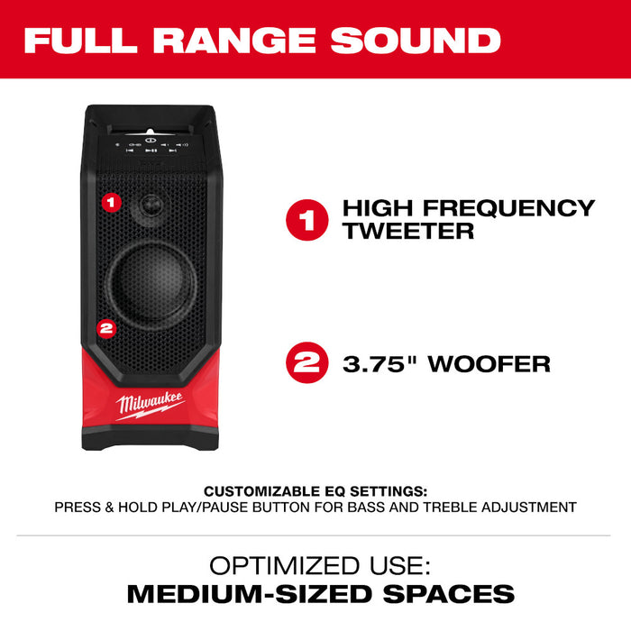 Milwaukee 2954-20 M18 18V Cordless Li-Ion Bluetooth Jobsite Speaker - Bare Tool