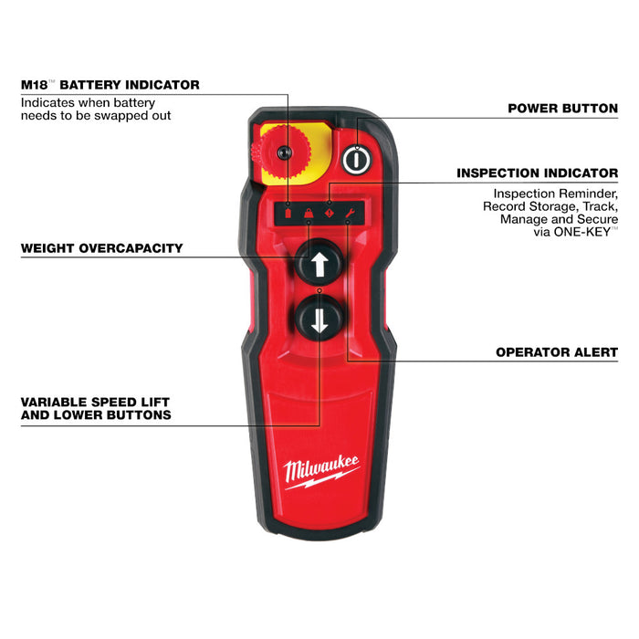 Milwaukee 2983-22HD M18 18V 1-Ton Compact Chain Hoist Kit w/ ONE-KEY and Remote