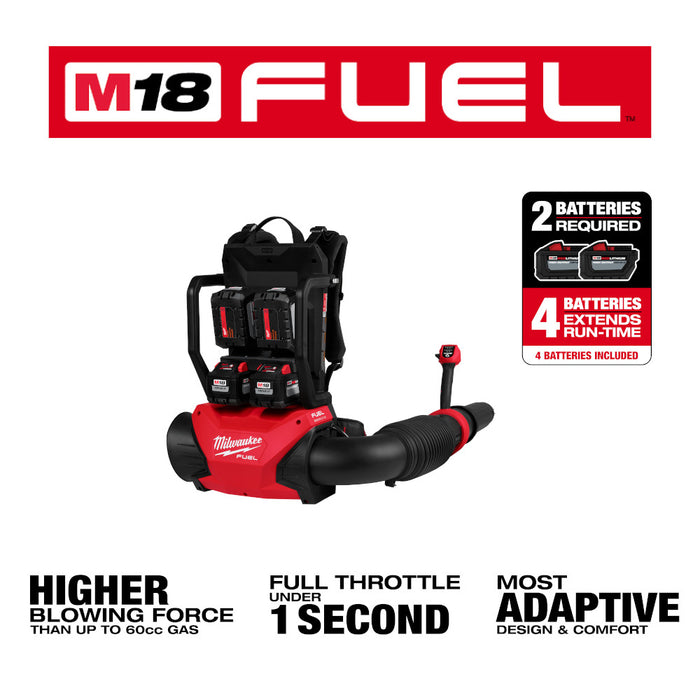 Milwaukee 3009-24HD M18 FUEL 18V Li-Ion Dual Battery Backpack Blower Kit