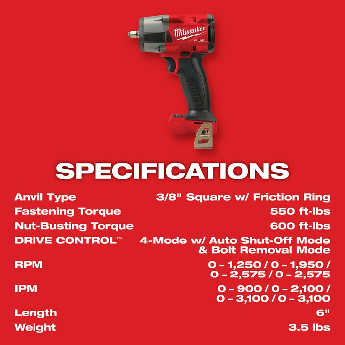 Milwaukee 3010-22 M18 FUEL 18V 1/2" HTIW - 3/8" MTIW Automotive Combo Kit