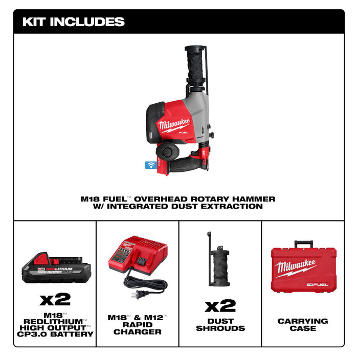 Milwaukee 3311-22 M18 FUEL 18V Overhead Rotary Hammer w/ Dust Extraction