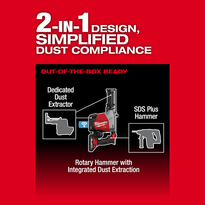 Milwaukee 3311-22 M18 FUEL 18V Overhead Rotary Hammer w/ Dust Extraction