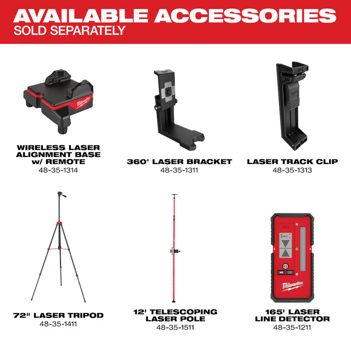 Milwaukee 3521-21 REDLITHIUM USB Rechargeable Cordless Green Cross Line Laser