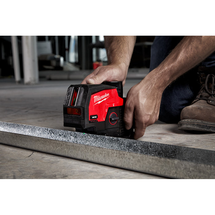 Milwaukee 3622-20 M12 12V Cordless Green Cross Line w/ Plumb Points Laser Level