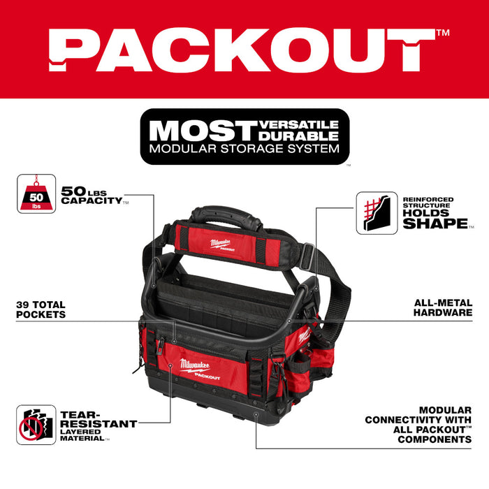 Milwaukee 48-22-8317 PACKOUT 15" Tear Resistant Ballistic Structured Tote