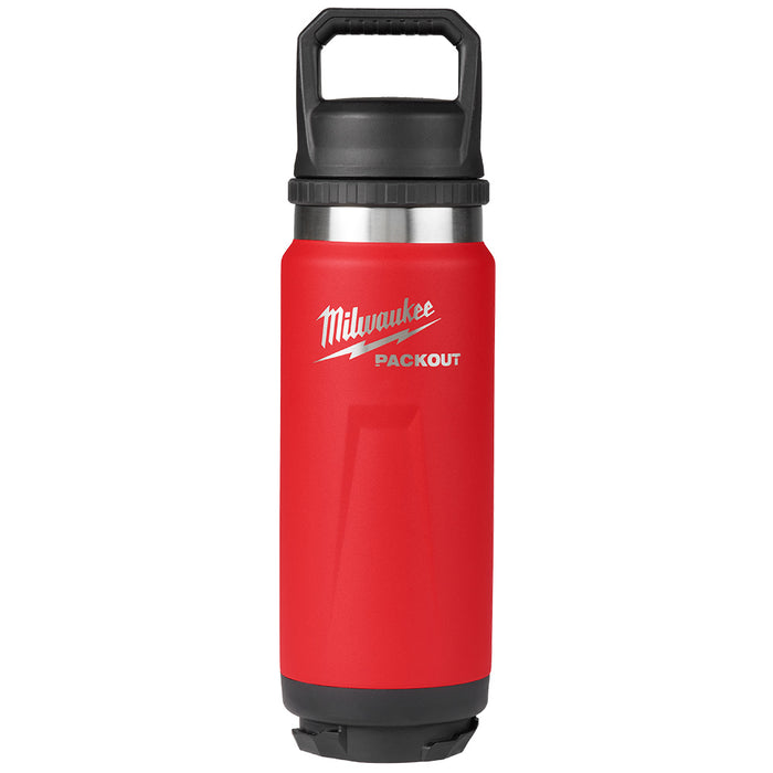 Milwaukee 48-22-8396R PACKOUT 24 oz Red Insulated Bottle with Chug Lid