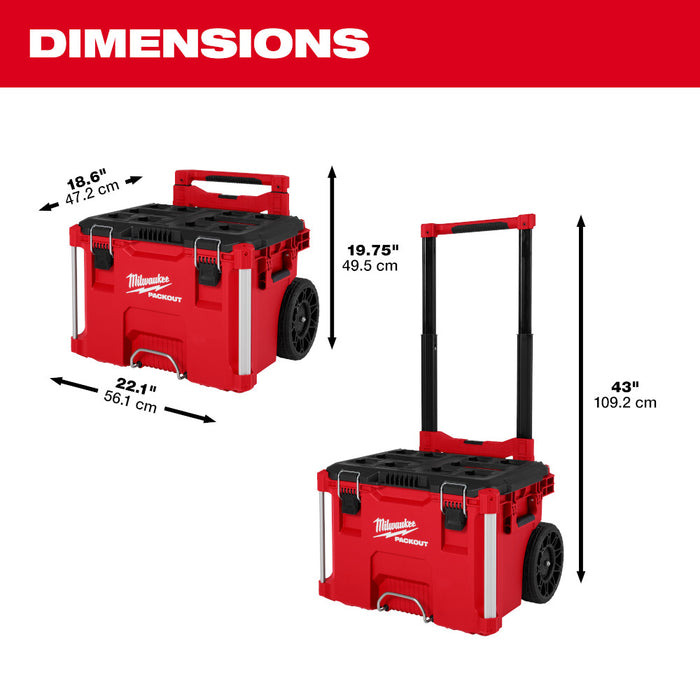 Milwaukee 48-22-8427 PACKOUT Rolling Tool Box w/ 250 lbs Weight Capacity