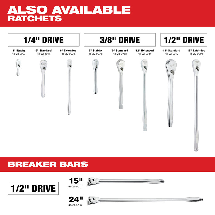 Milwaukee 48-22-9362 1/2" Drive Locking Extension Set w/ Storage Rack - 3pc