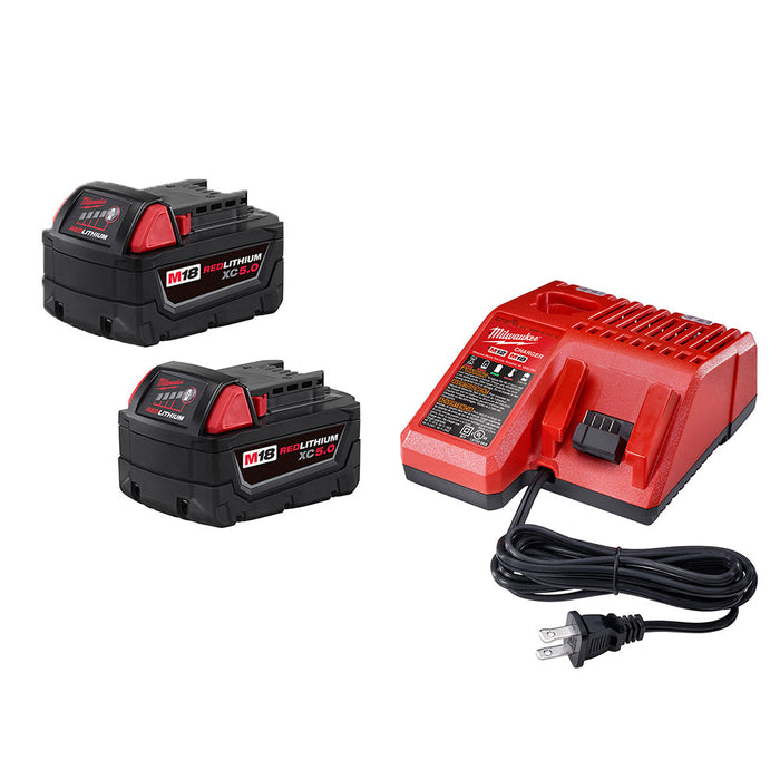 Milwaukee 48-59-1852B M18 18V XC5.0 Battery Starter Kit - 2 PK