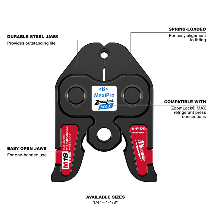 Milwaukee 49-16-2662Z 1/4" - 1-1/8" ZoomLock MAX Jaw Kit for M18 Press Tools