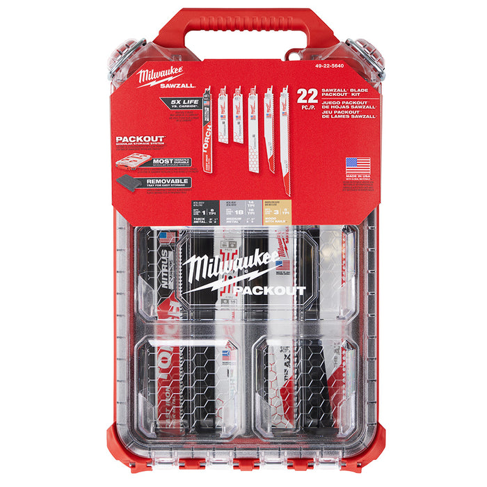 Milwaukee 49-22-5640 SAWZALL Blade PACKOUT Kit - 22 PC