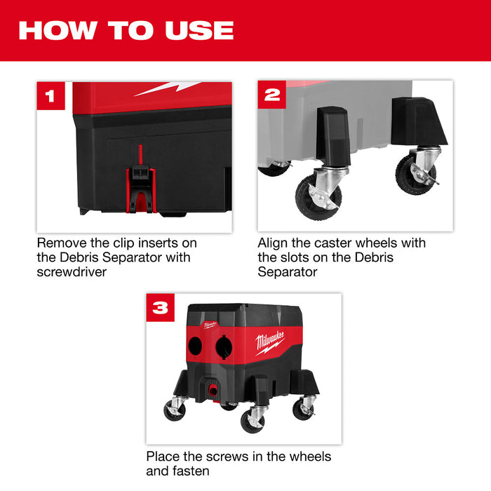 Milwaukee 49-90-2201 PACKOUT Caster Kit for Debris Separator