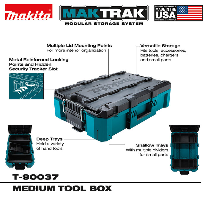 Makita T-90037 MAKTRAK Medium Tool Box w/ 75 lbs Capacity