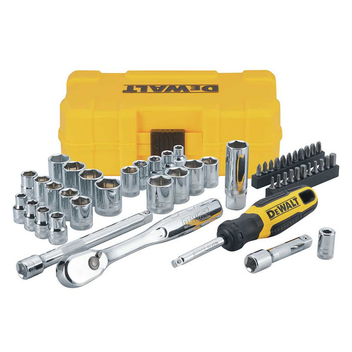 DeWALT DWMT81611T 3/8’’ Mechanics Nano Bit Tool Set, Polished Chrome (50 PC)