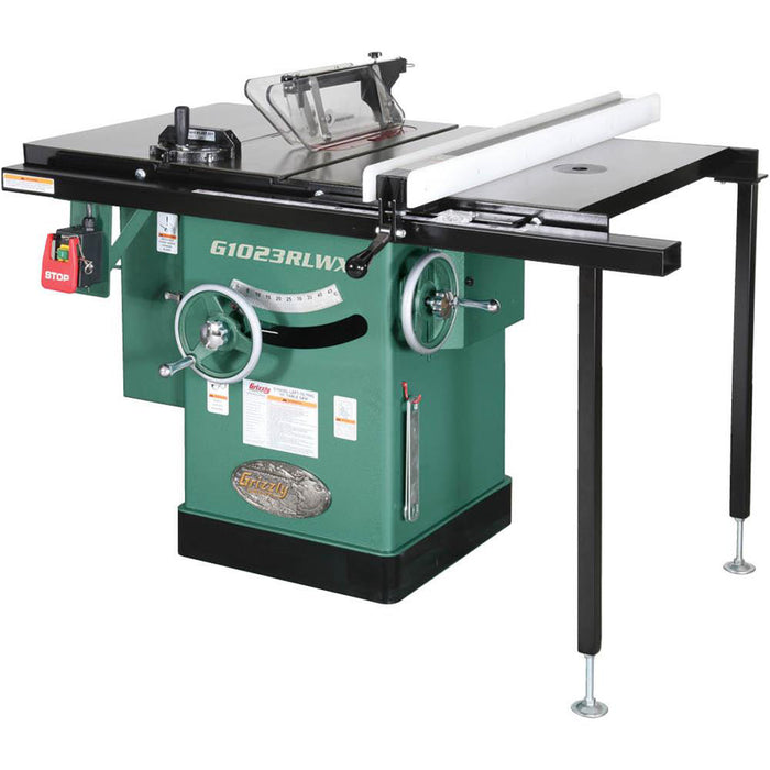 Grizzly G1023RLWX 240V 10 Inch 5 HP 240V Cabinet Left-Tilting Table Saw