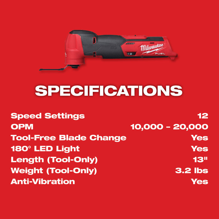 Milwaukee 2526-21 M12 FUEL 12V  Multi-Tool w/ 2.0 AH Battery