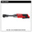 Milwaukee 2560-20 M12 FUEL 12V 3/8 Inch Extended Reach Ratchet Bare Tool