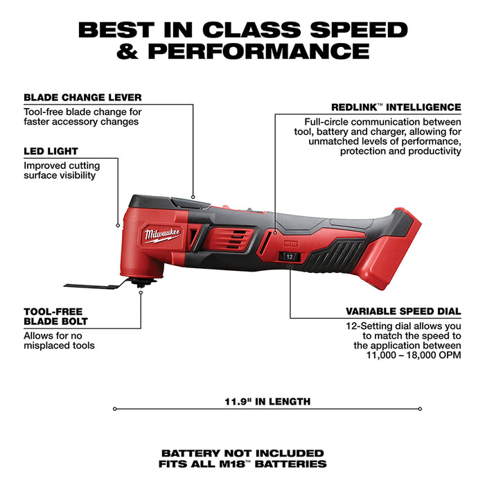 Milwaukee 2626-21HO M18 18V Cordless Multi-Tool Kit w/ 3.0AH Battery