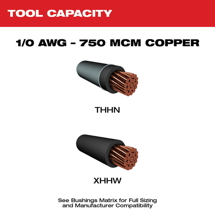 Milwaukee 2679-22B M18 18V FORCE LOGIC 600 MCM Crimper Kit w/ Cable Stripper Dies