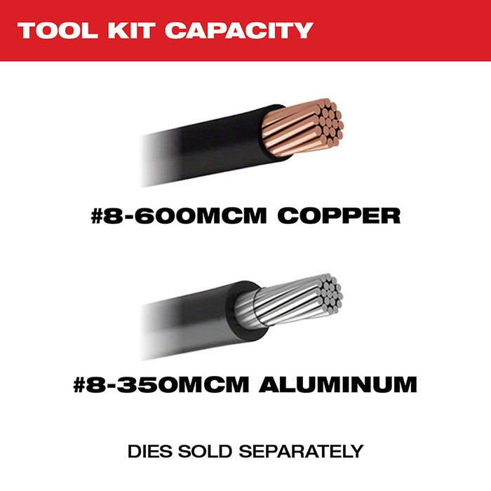 Milwaukee 2679-22B M18 18V FORCE LOGIC 600 MCM Crimper Kit w/ Cable Stripper Dies