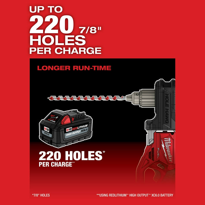 Milwaukee M18 Fuel Hole Hawg Cordless Right-Angle Drill - Fine