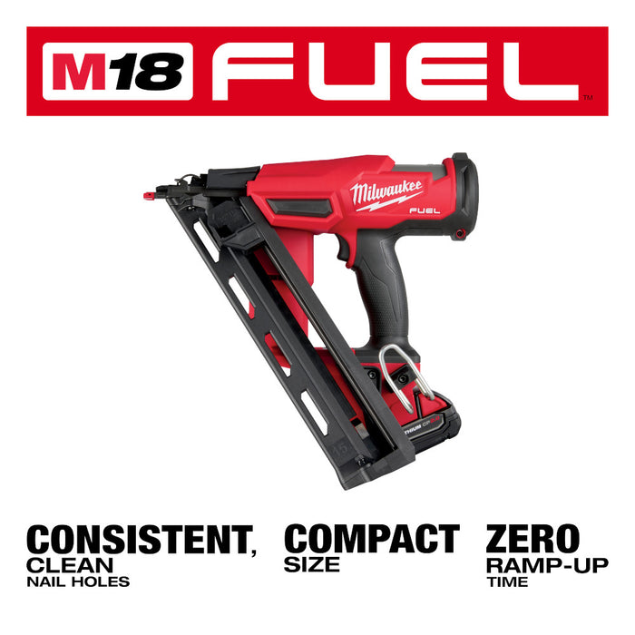 Milwaukee 2839-21CT M18 FUEL 18V 15 Guage Cordless Finish Nailer Kit