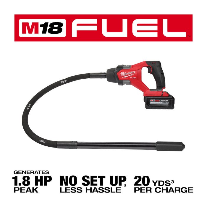 Milwaukee 2910-21 M18 FUEL 18V 4' Cordless Concrete Pencil Vibrator Kit